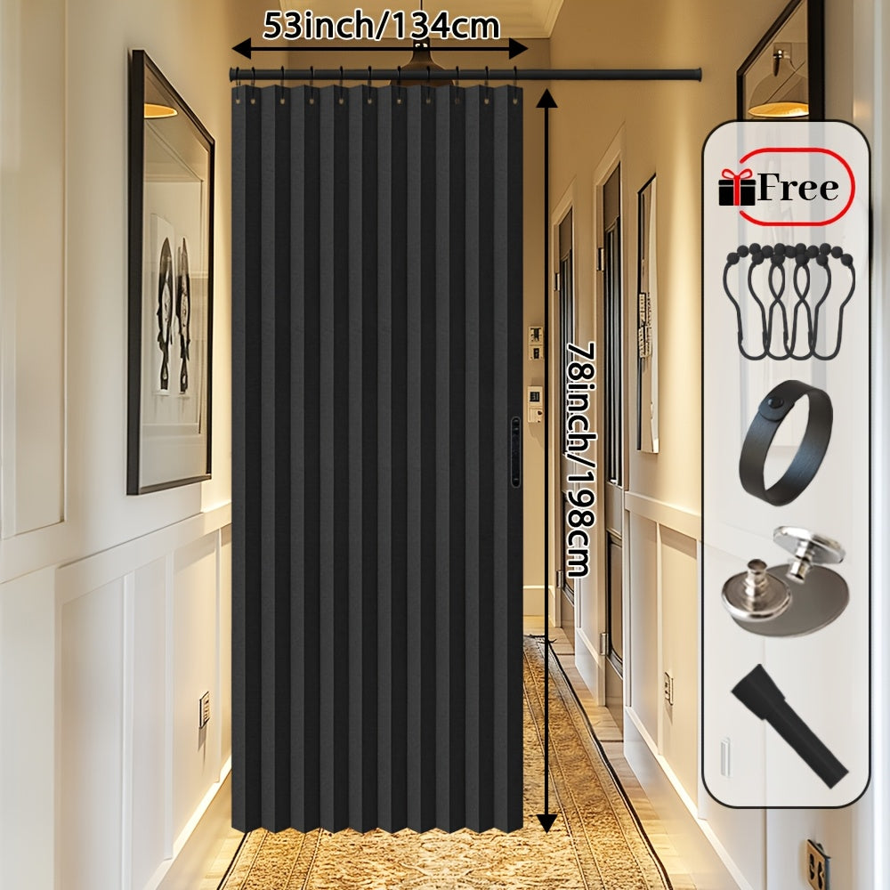Rideau de porte magnétique occultant en polyester avec tringle incluse