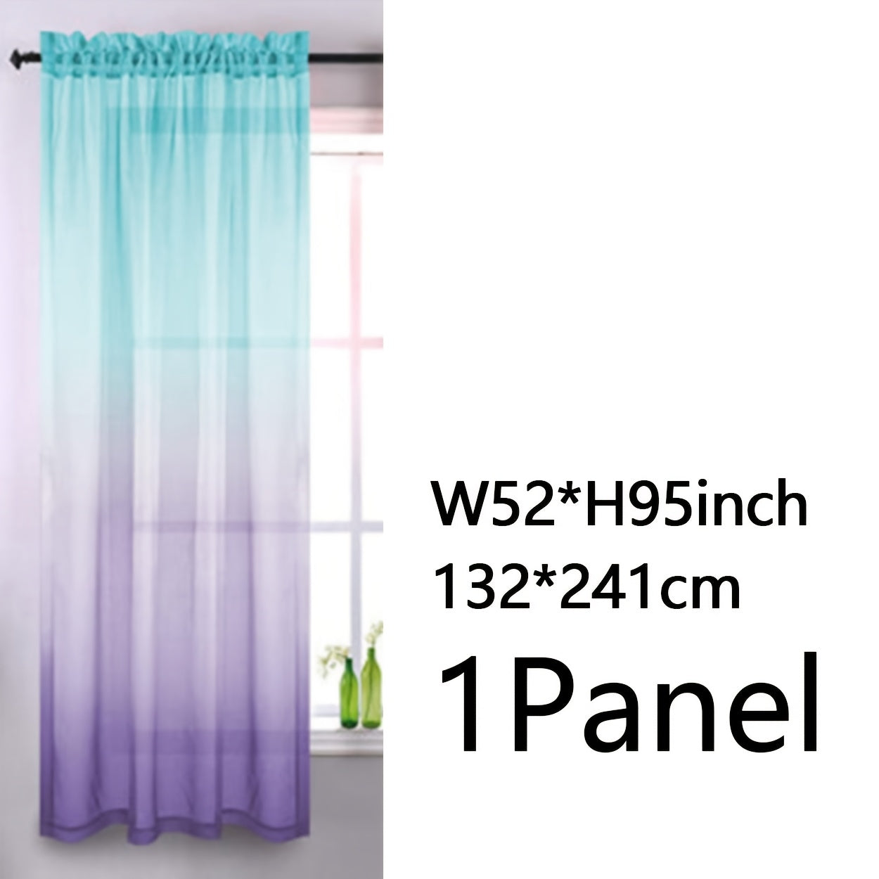 Rideau voilage dégradé ombré en polyester tamisant pour salon et chambre
