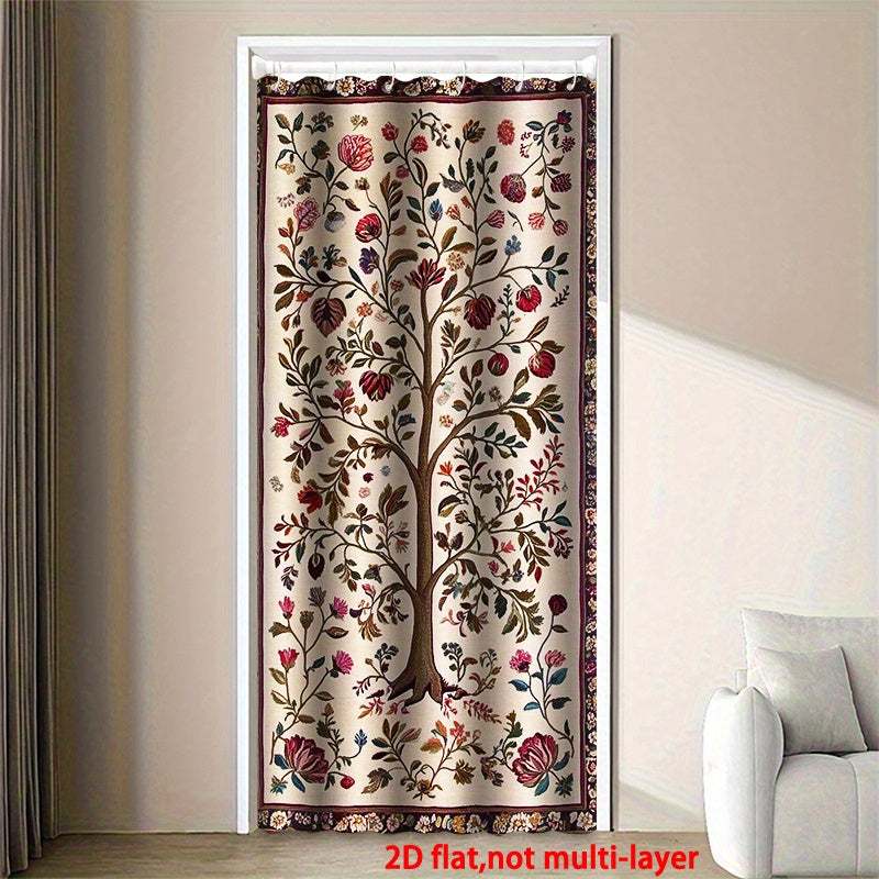 Rideau de porte occultant arbre de vie en polyester pour cuisine 100x200 cm