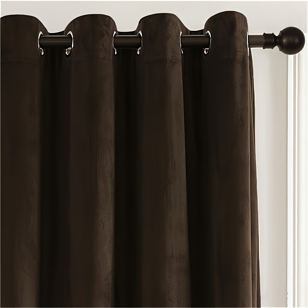 Rideaux velours tamisants à œillets style français (2 panneaux)