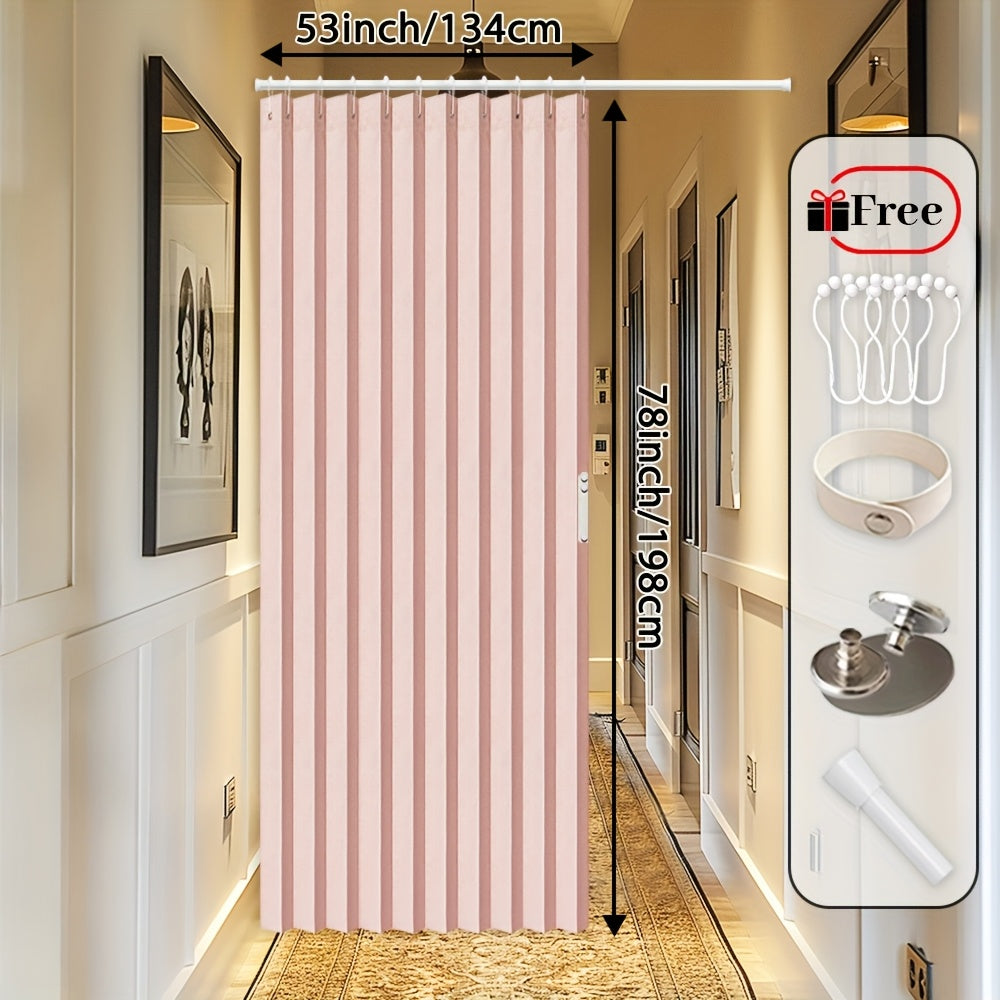 Rideau de porte magnétique occultant en polyester avec tringle incluse