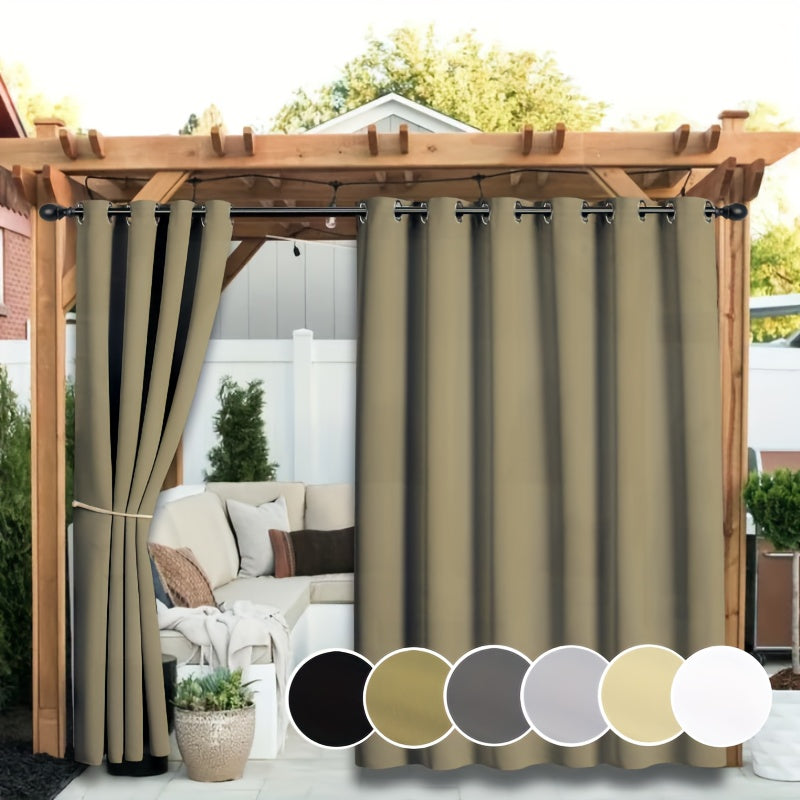 Rideaux extérieurs anti-UV et décoloration à œillets pour pergola (2 panneaux)