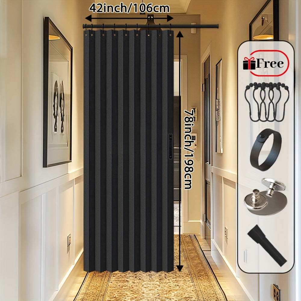Rideau de porte magnétique occultant en polyester avec tringle incluse