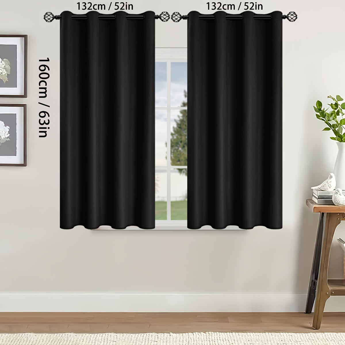 Rideaux occultants thermiques avec œillets pour salon et chambre - 2 panneaux