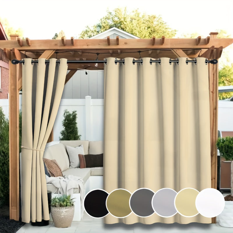 Rideaux extérieurs anti-UV et décoloration à œillets pour pergola (2 panneaux)