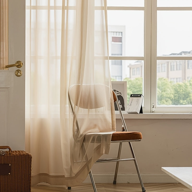 Voilage tamisant effet lin pour salon et chambre