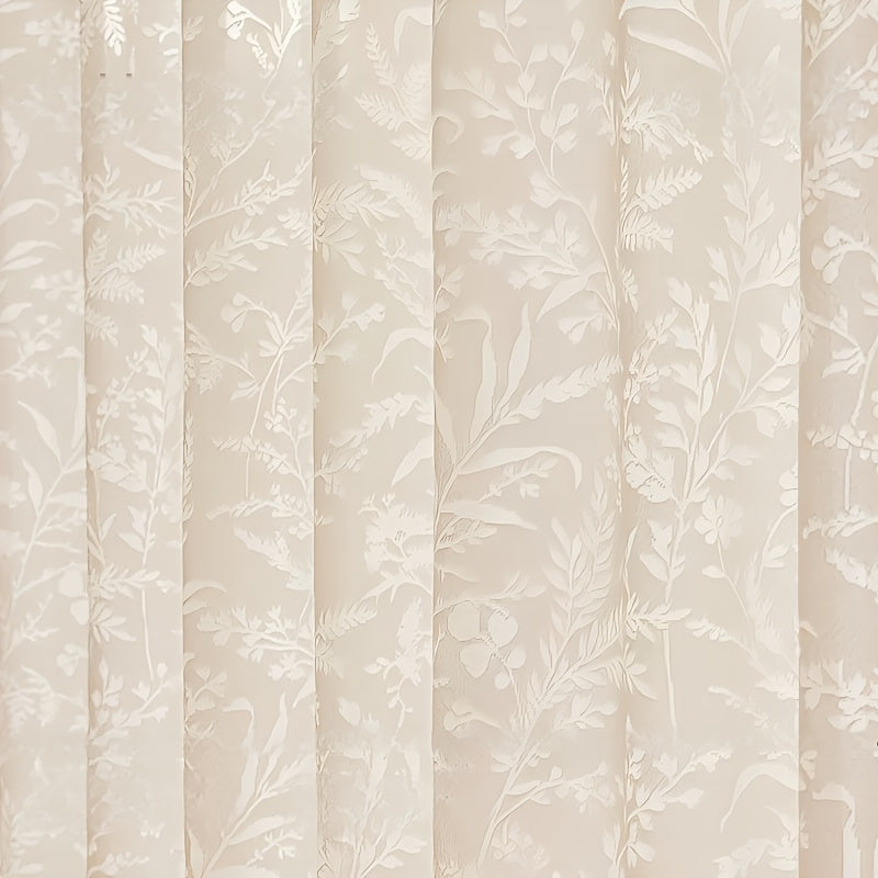 Rideaux en dentelle brodée style français semi-voilés (2 panneaux)