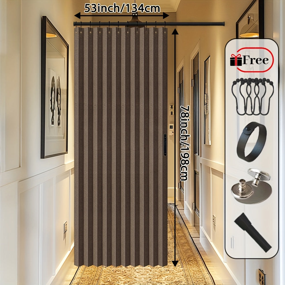 Rideau de porte magnétique occultant en polyester avec tringle incluse
