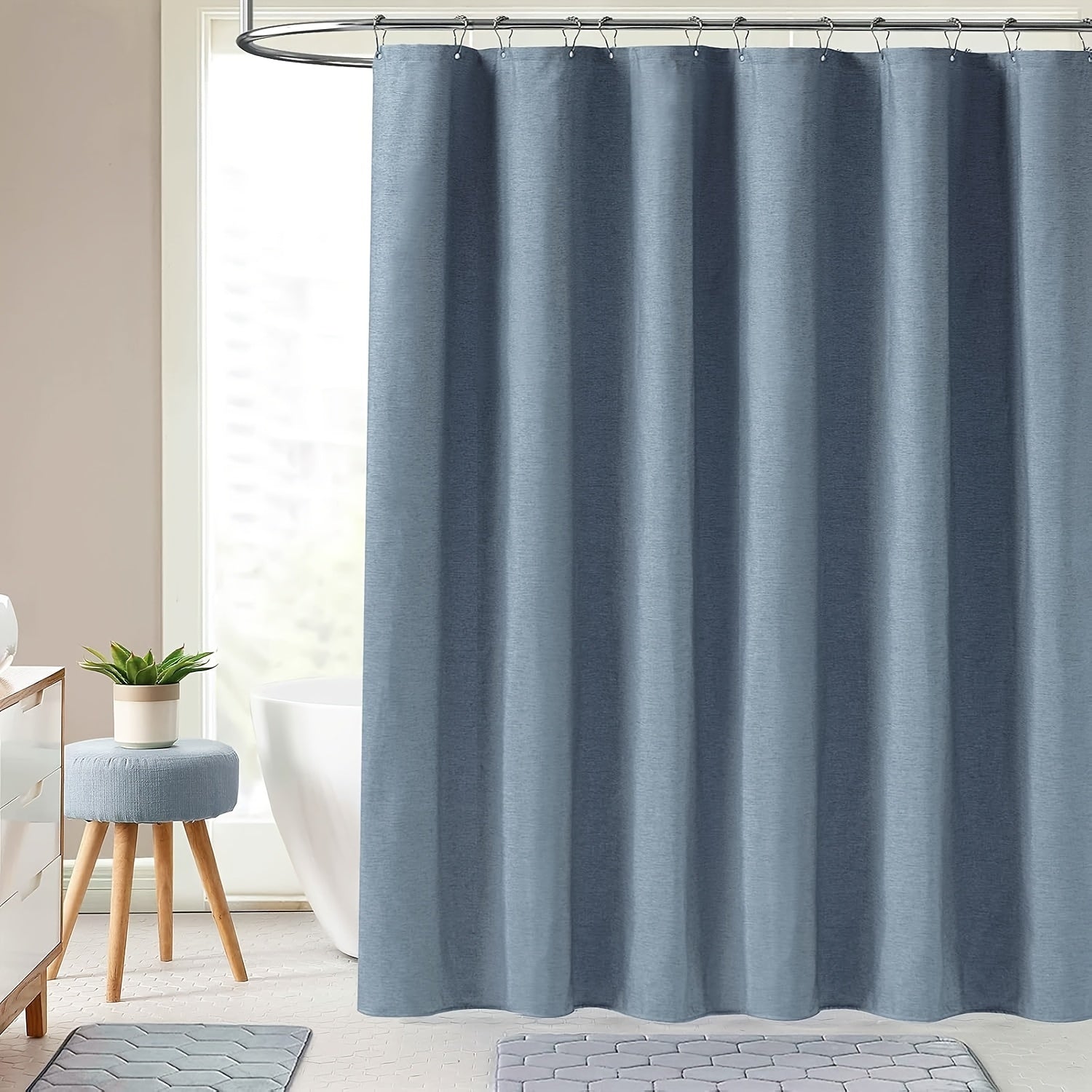 Rideau de douche épais en polyester jacquard avec œillets métalliques