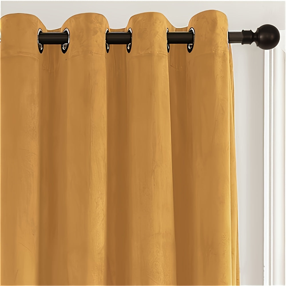 Rideaux velours tamisants à œillets style français (2 panneaux)