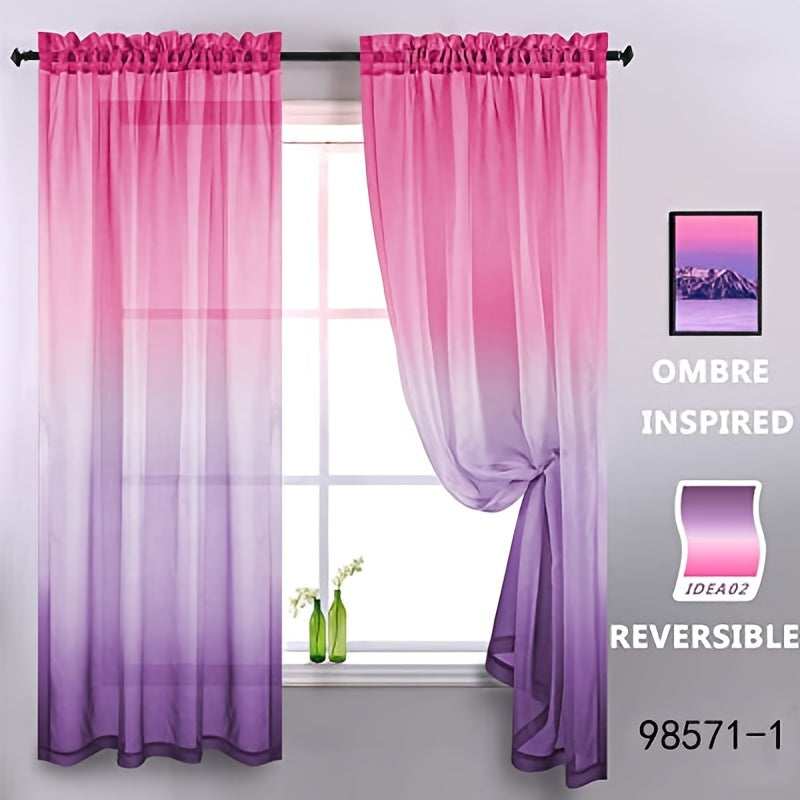 Rideau voilage dégradé ombré en polyester tamisant pour salon et chambre