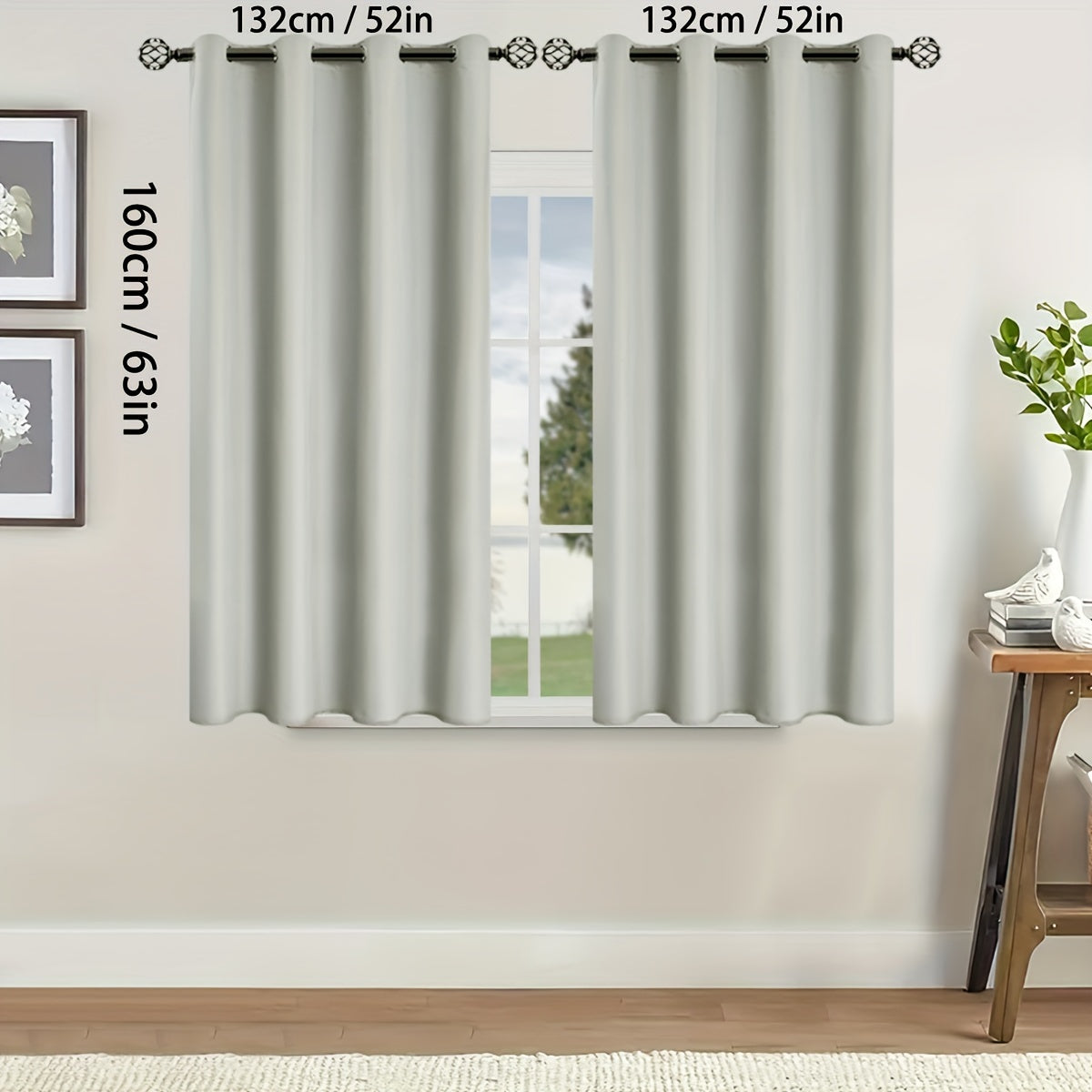 Rideaux occultants thermiques avec œillets pour salon et chambre - 2 panneaux