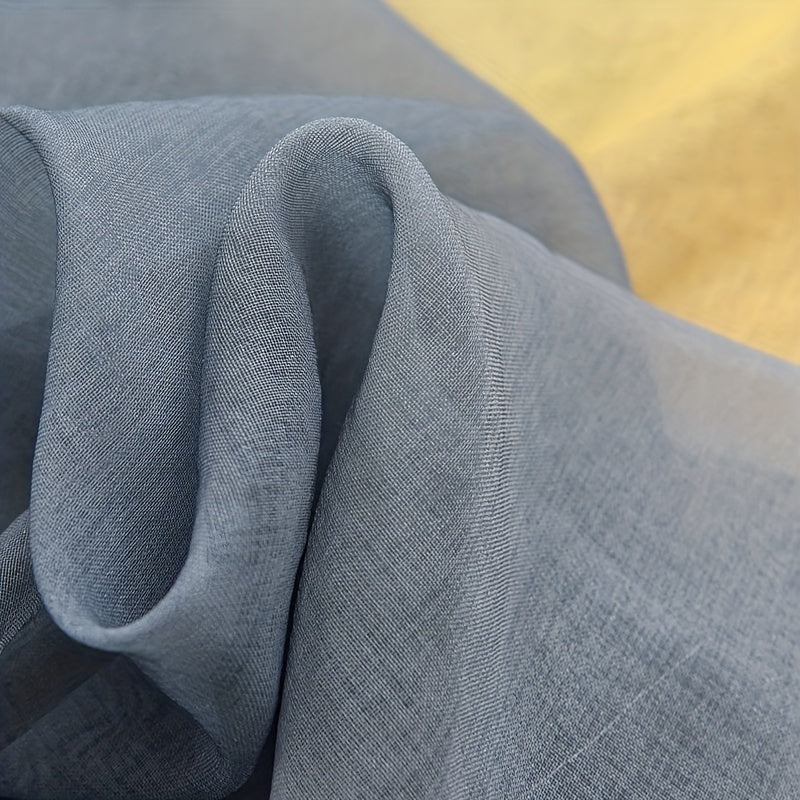 Rideau voilage dégradé jaune gris en tulle polyester pour fenêtre