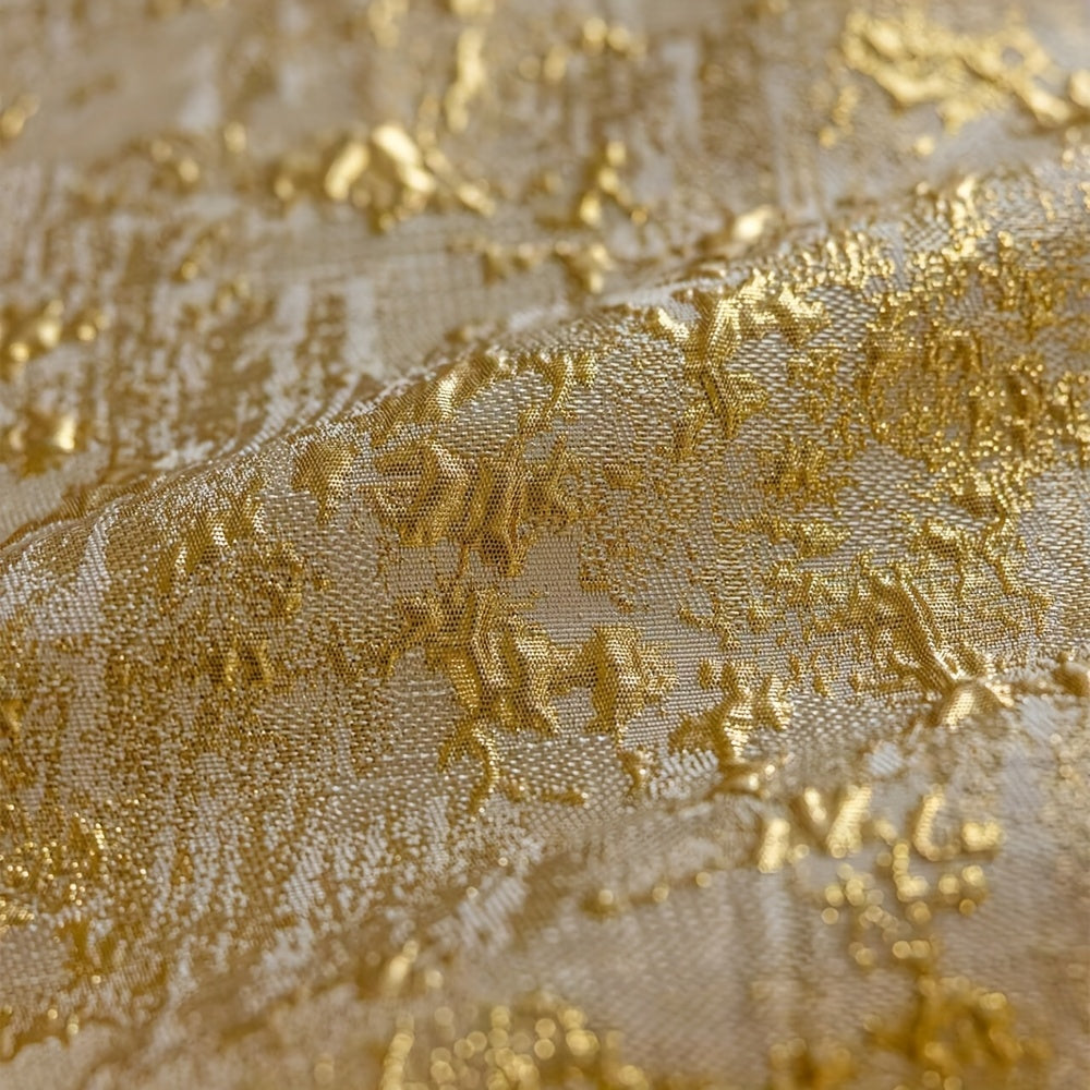 Rideau occultant jacquard doré en polyester pour salon et chambre