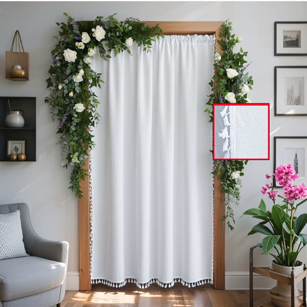 Rideau de porte japonais en lin imitation tamisant 1 panneau