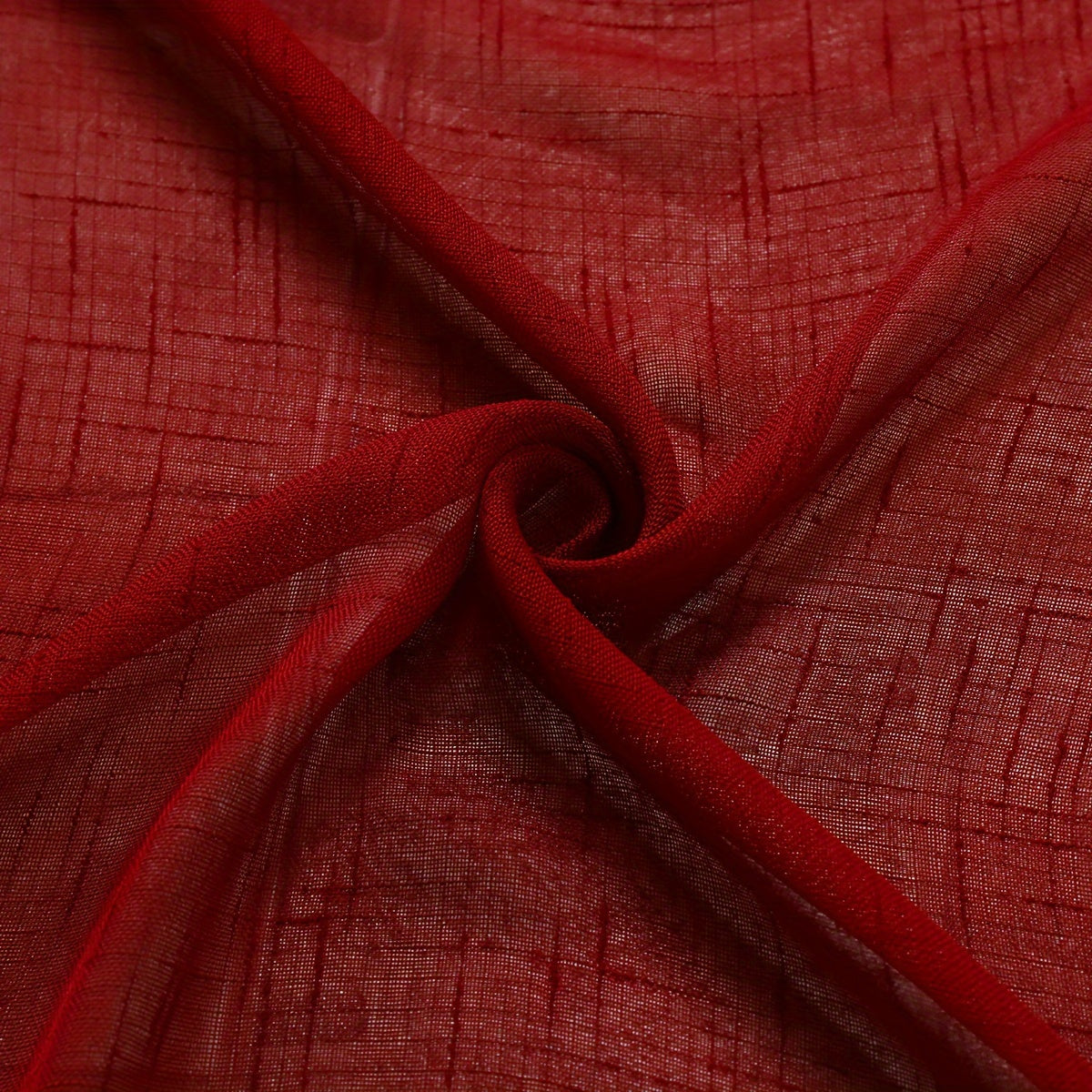 Rideaux voilage rouges tamisants en polyester pour salon et chambre (2 panneaux)