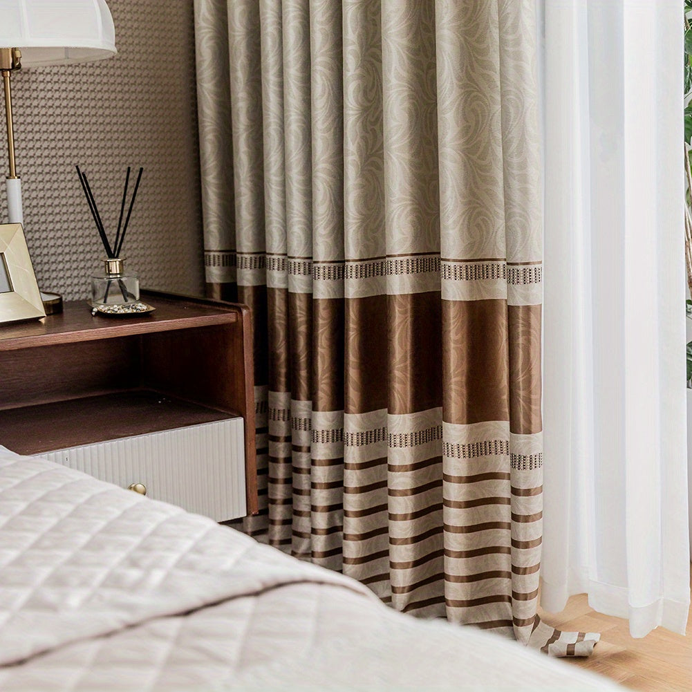 Rideau occultant jacquard vintage motif géométrique pour salon et chambre