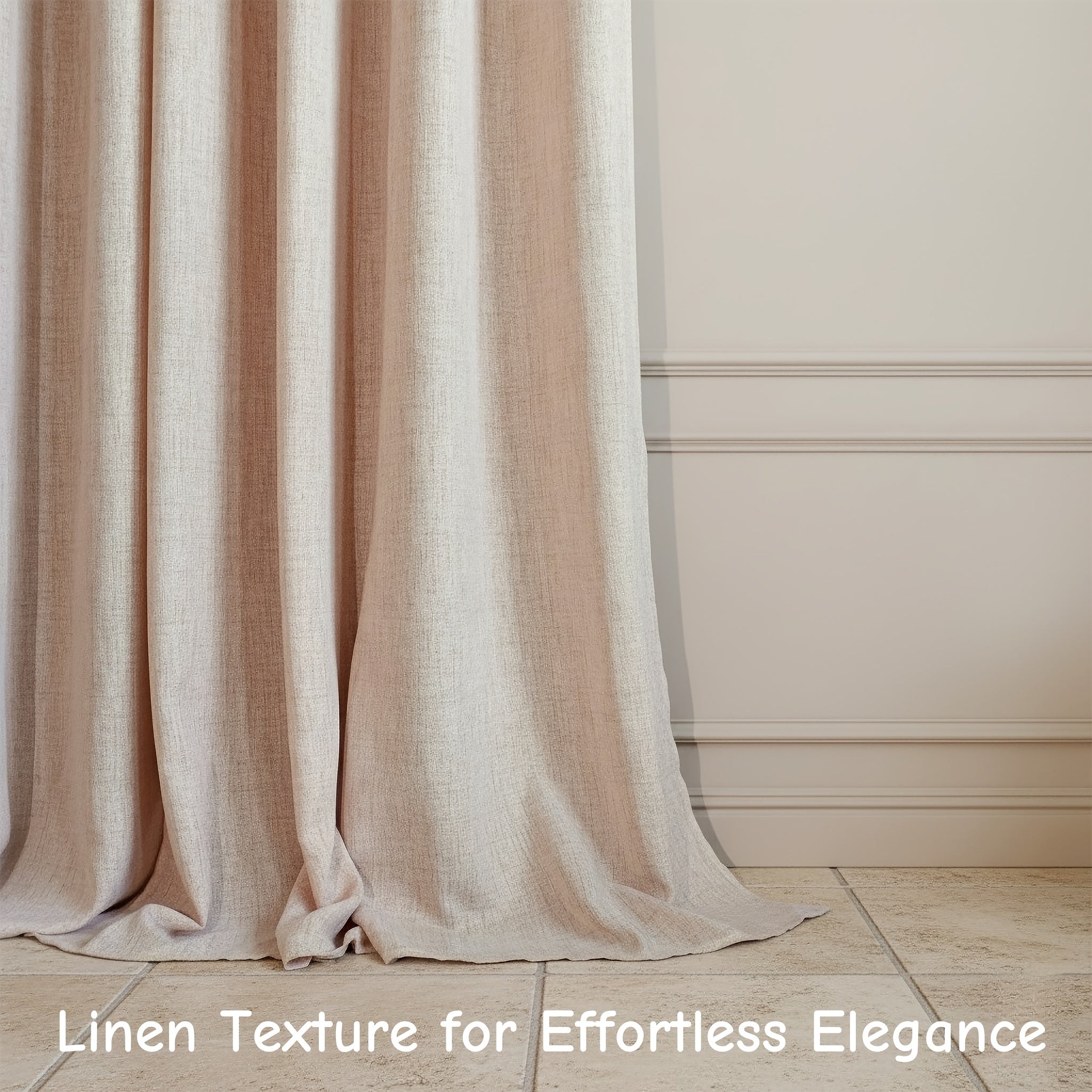 Rideaux tamisants effet lin polyester pour salon et chambre (2 panneaux)