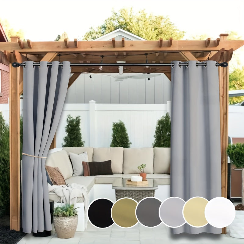 Rideaux extérieurs anti-UV et décoloration à œillets pour pergola (2 panneaux)