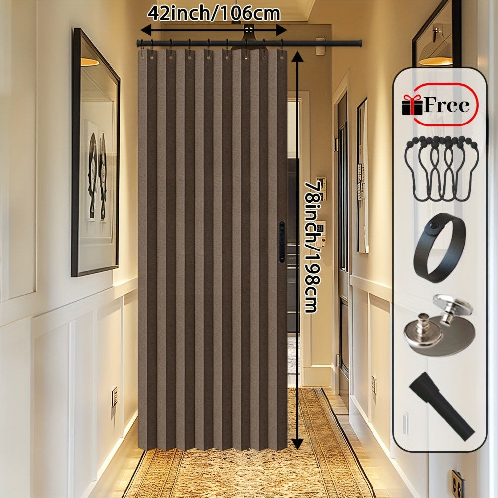 Rideau de porte magnétique occultant en polyester avec tringle incluse