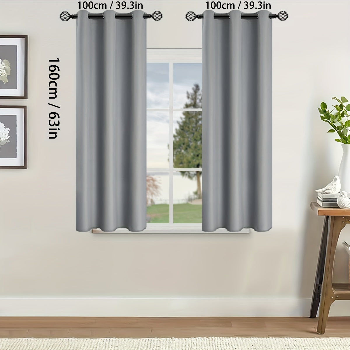 Rideaux occultants thermiques avec œillets pour salon et chambre - 2 panneaux