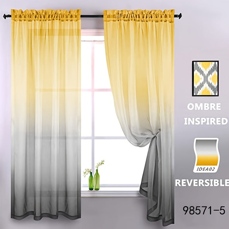 Rideau voilage dégradé ombré en polyester tamisant pour salon et chambre