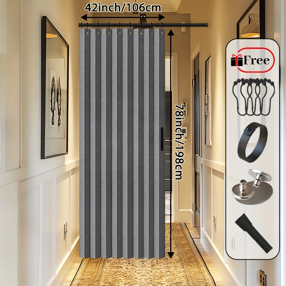Rideau de porte magnétique occultant en polyester avec tringle incluse