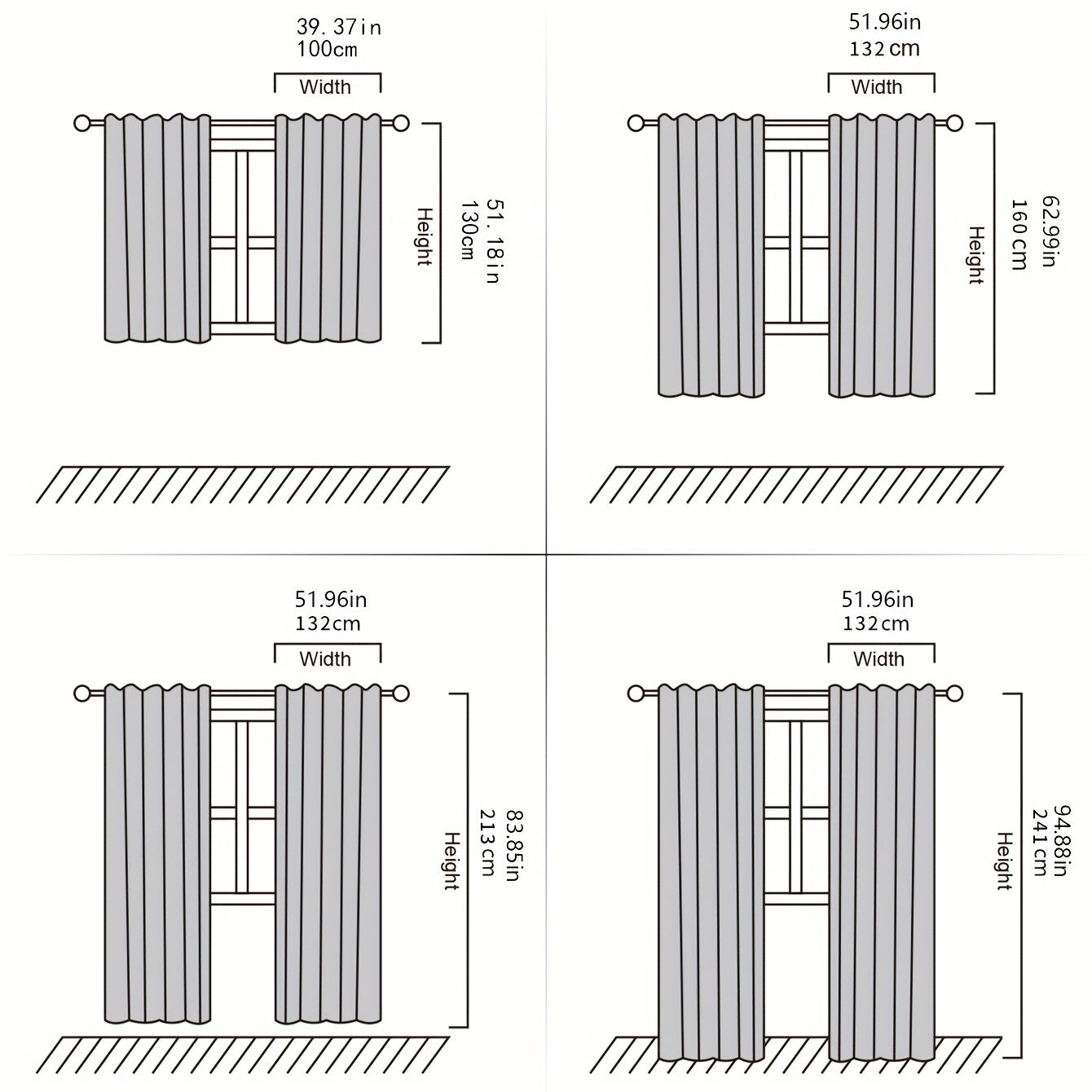 Rideaux voilage blanc semi-opaque à poche tringle pour fenêtre et porte-fenêtre (2 panneaux)