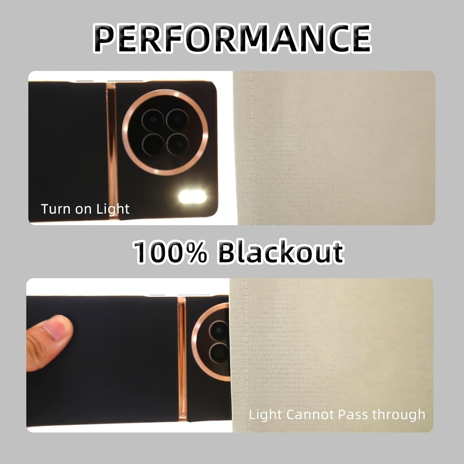 Rideaux occultants thermiques 100 % blackout à œillets – lot de 2 panneaux