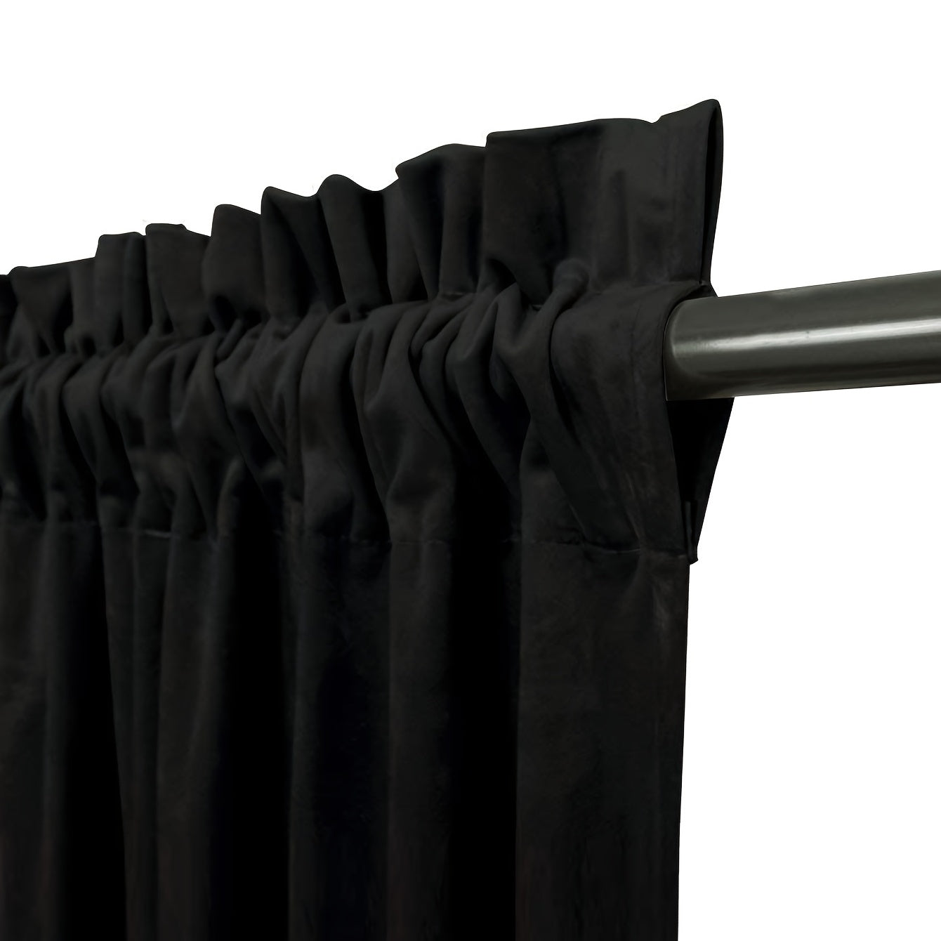 Rideau occultant en velours noir 100 % polyester pour chambre