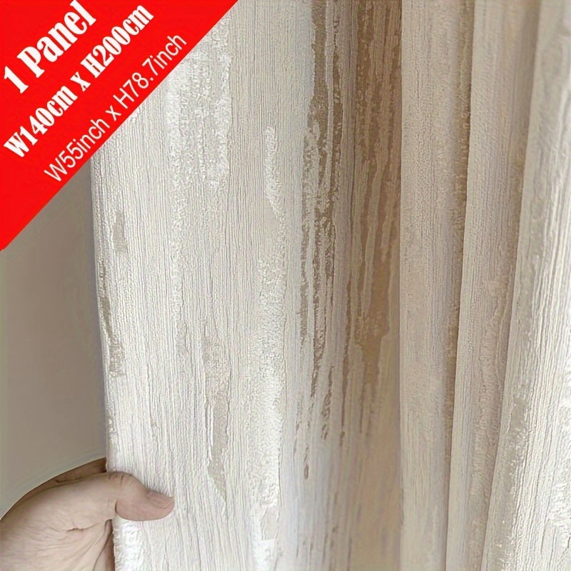 Rideau occultant jacquard chenille beige style français pour salon