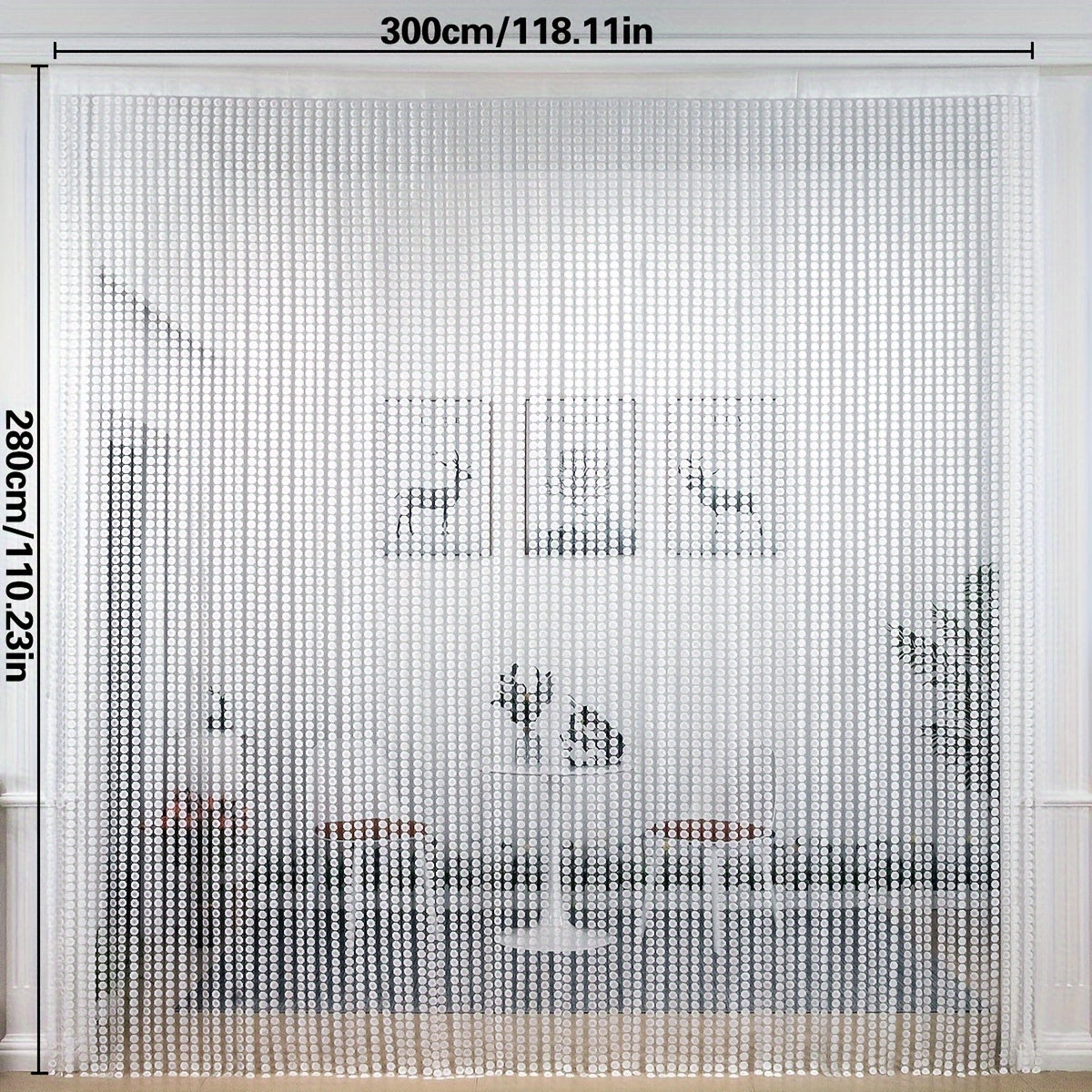 Rideau porte à franges motif pièces métalliques