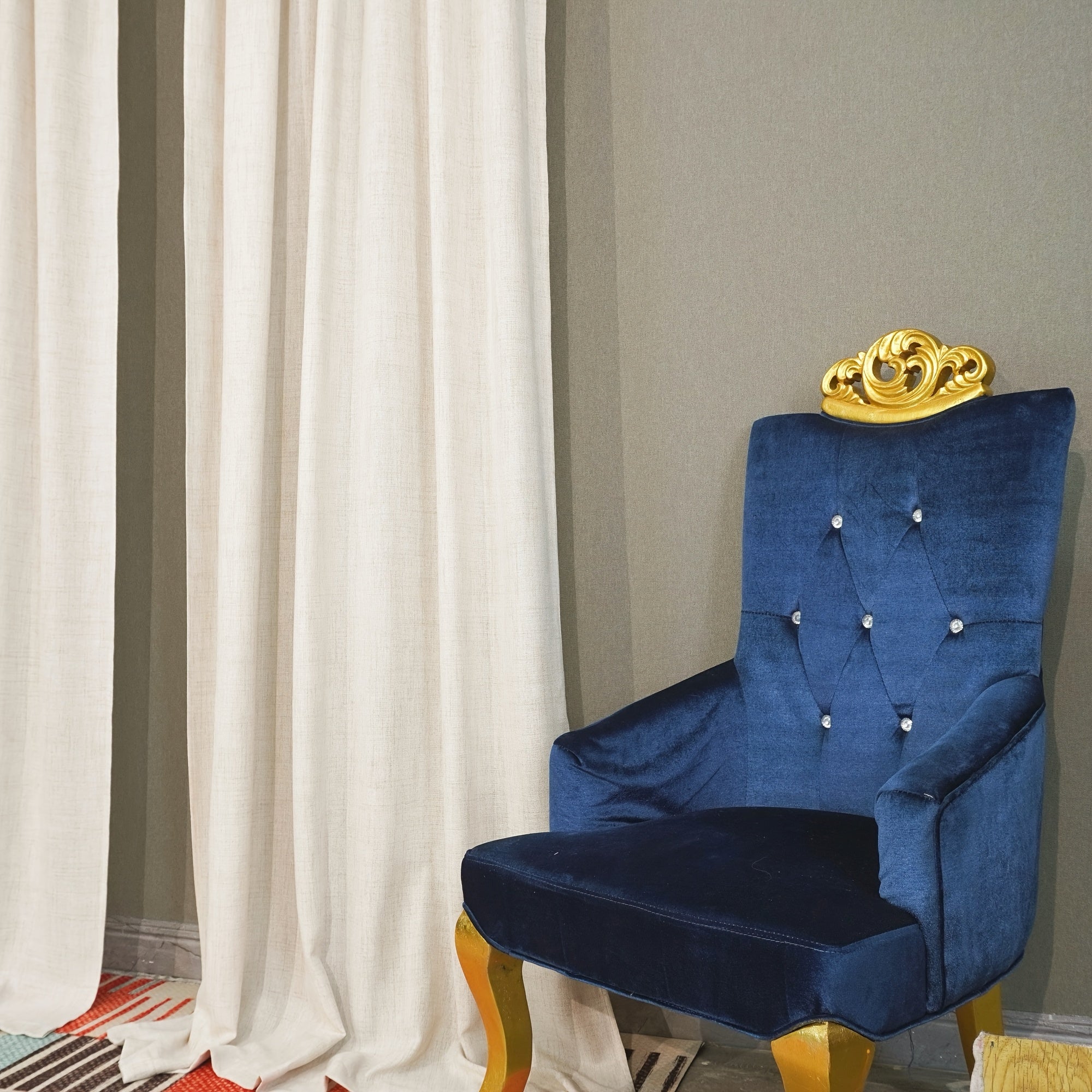 Rideaux tamisants effet lin unis en polyester pour salon et chambre (2 panneaux)