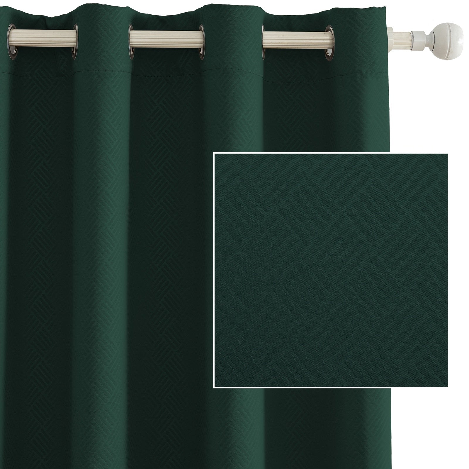 Rideaux occultants géométriques isolants à œillets pour chambre (2 panneaux)