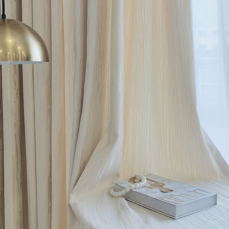 Rideau occultant jacquard chenille beige style français pour salon