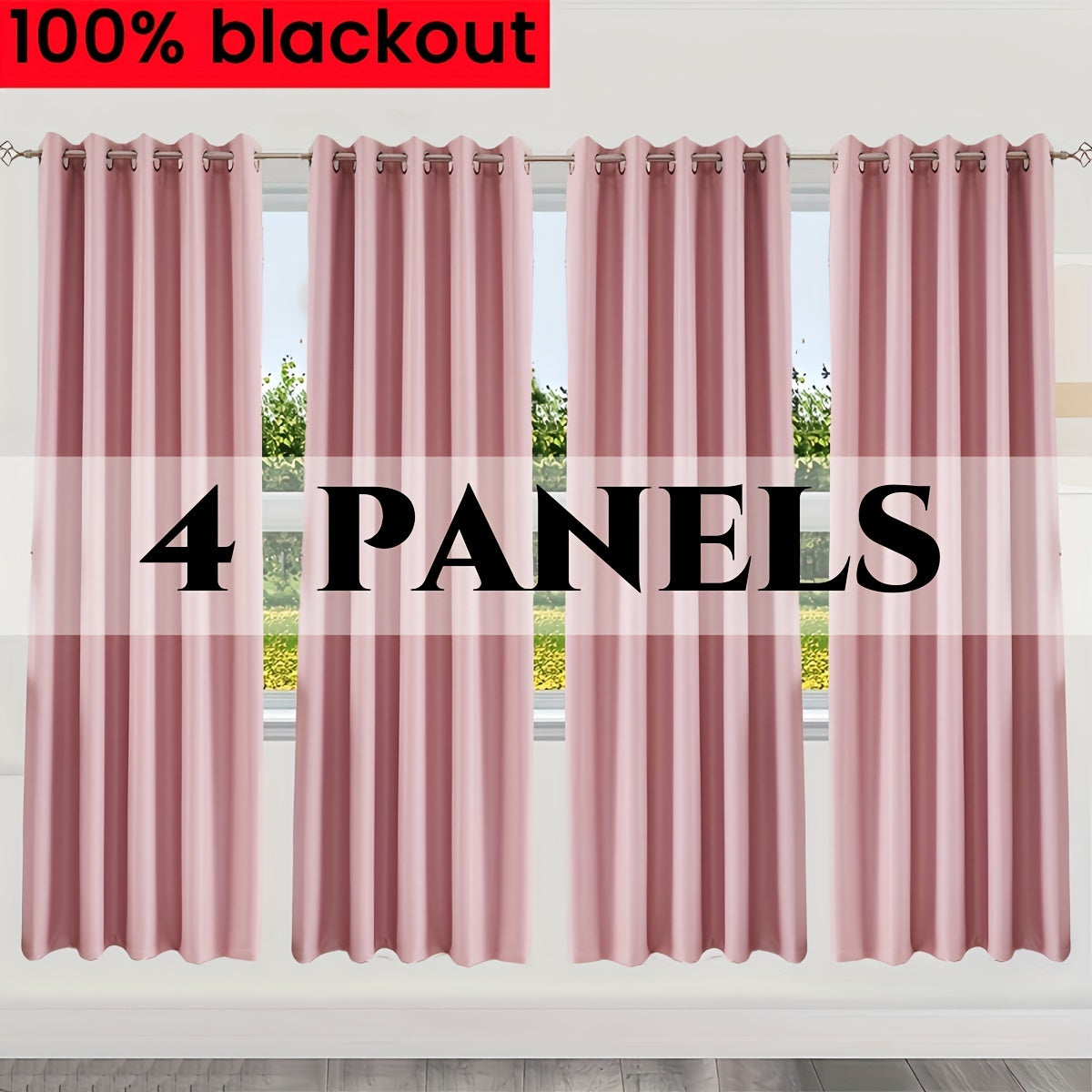 Rideaux occultants 100 % blackout à œillets – lot de 4 panneaux pour chambre et salon