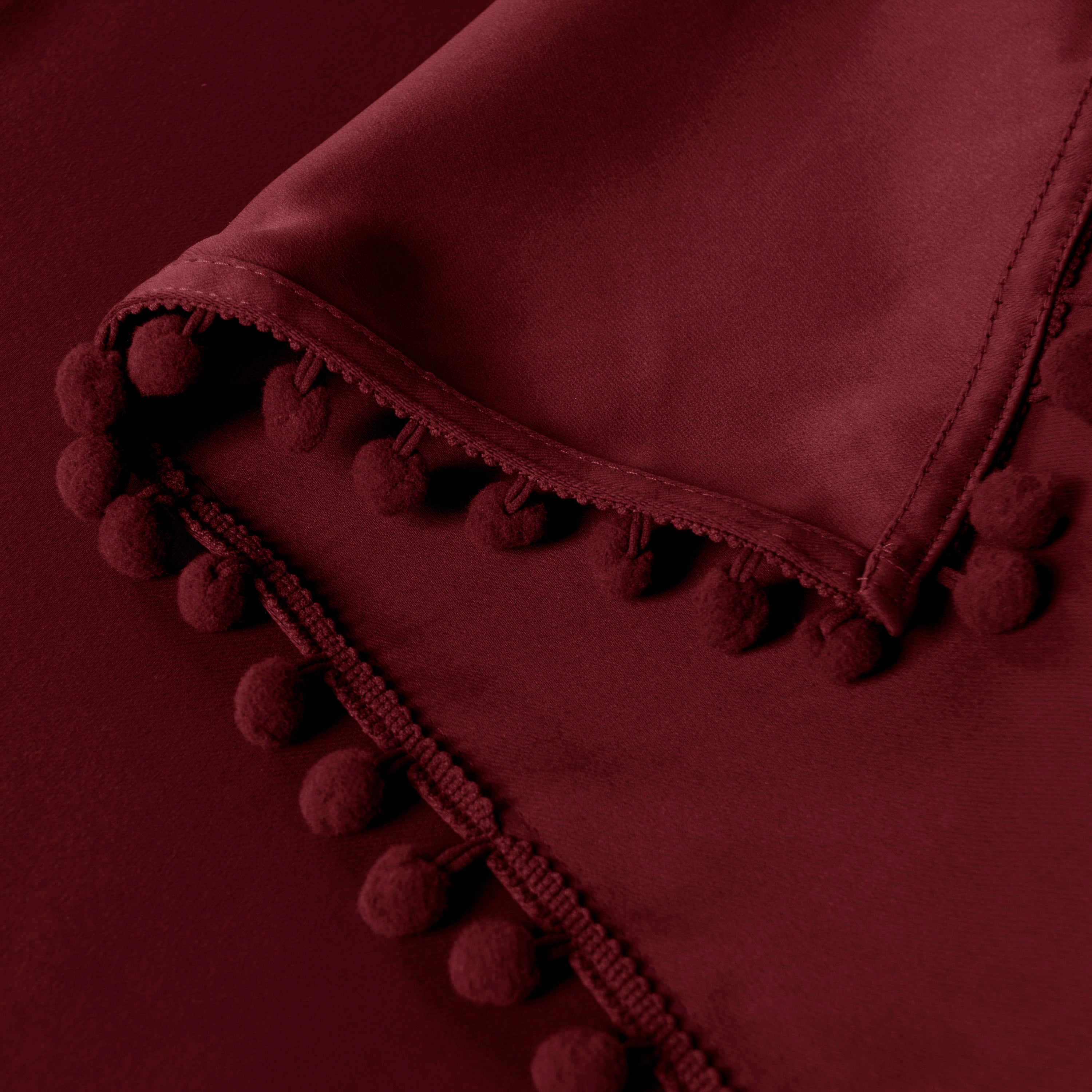 Rideau occultant thermique avec galon pompons pour salon et chambre