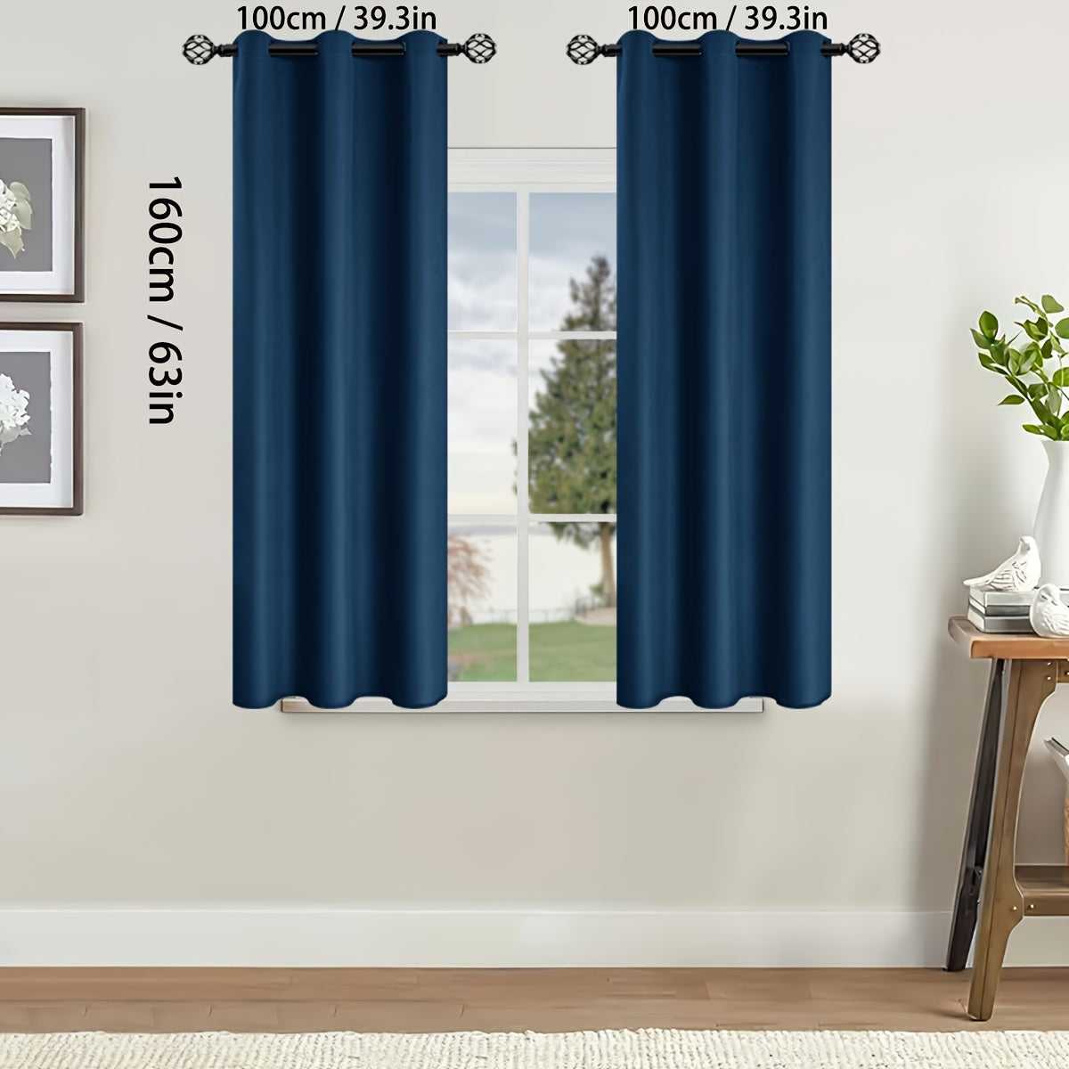 Rideaux occultants thermiques avec œillets pour salon et chambre - 2 panneaux