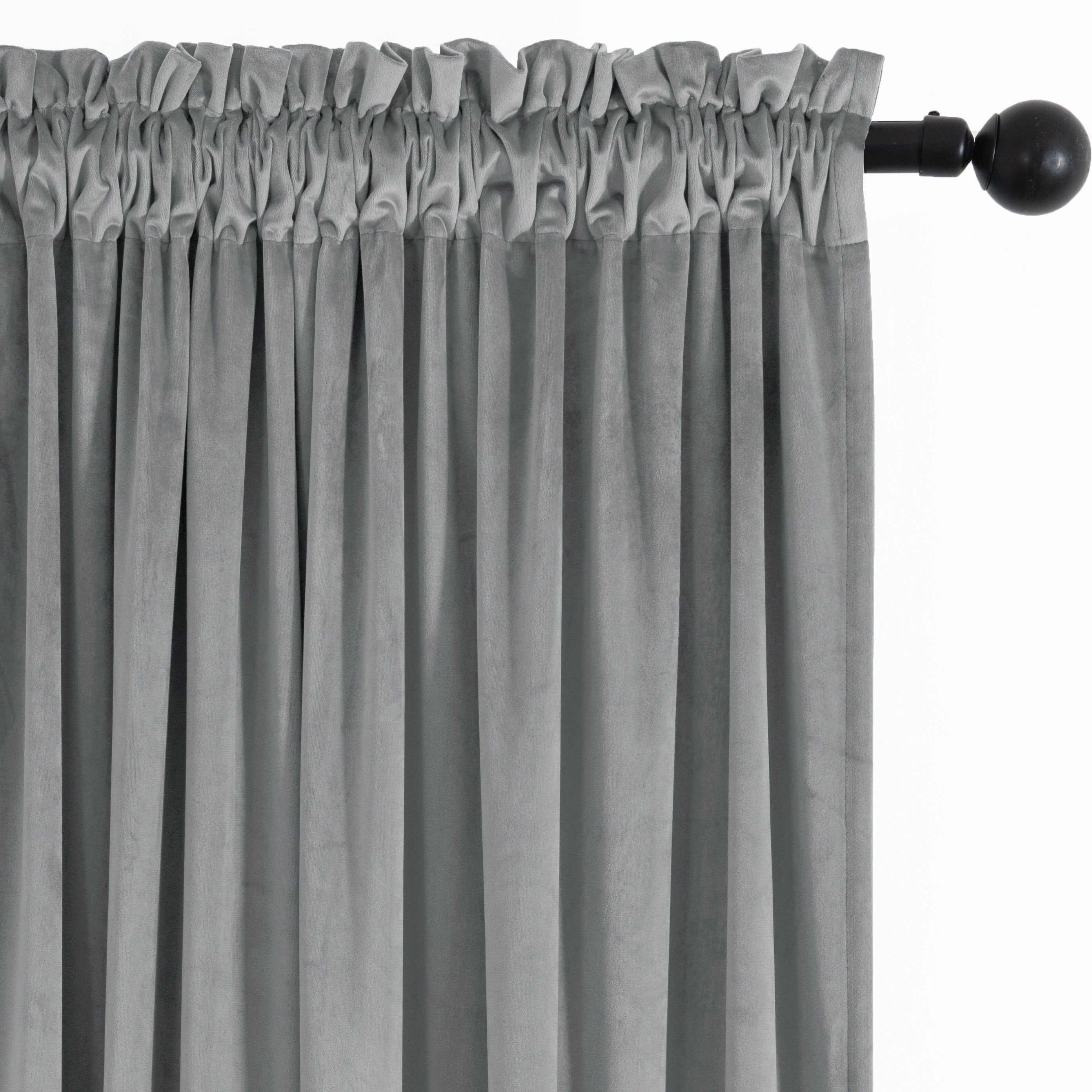 Rideaux tamisants unis en polyester effet flanelle pour chambre et salon (2 panneaux)