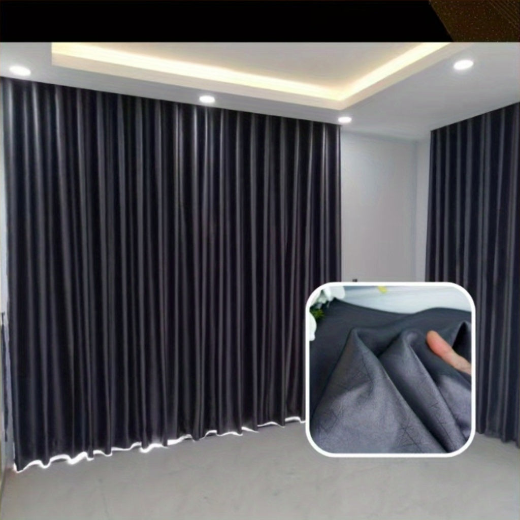 Rideau occultant thermique gris foncé épais pour chambre et salon