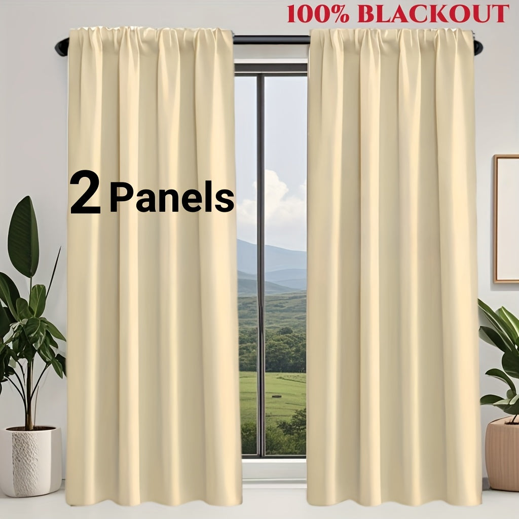 Rideaux occultants 100 % blackout à double panneau pour chambre et salon au style moderne