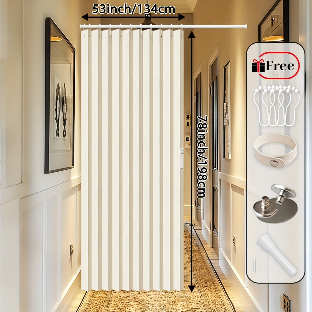 Rideau de porte magnétique occultant en polyester avec tringle incluse