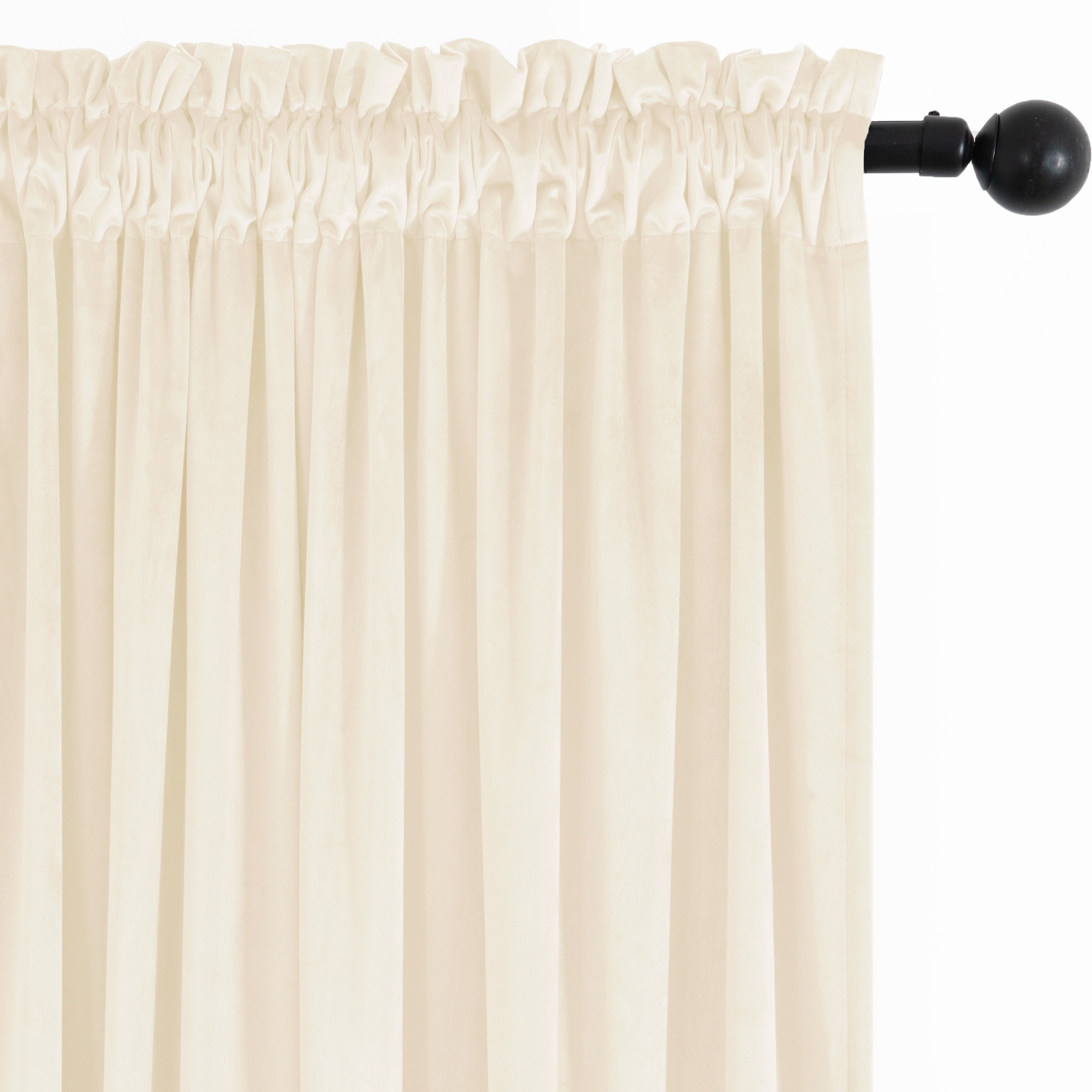 Rideaux tamisants unis en polyester effet flanelle pour chambre et salon (2 panneaux)