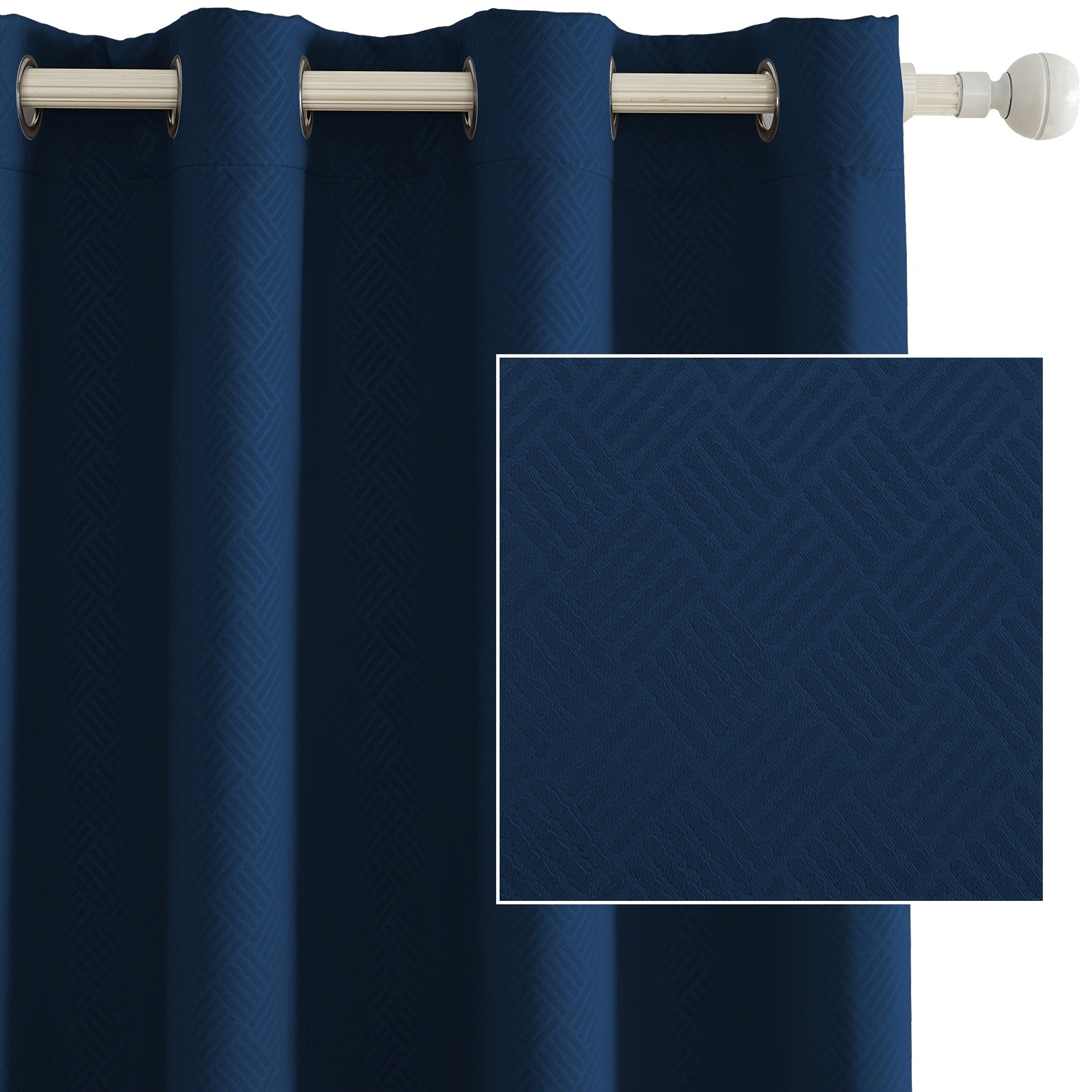 Rideaux occultants géométriques isolants à œillets pour chambre (2 panneaux)