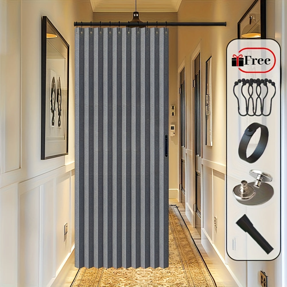 Rideau de porte magnétique occultant en polyester avec tringle incluse