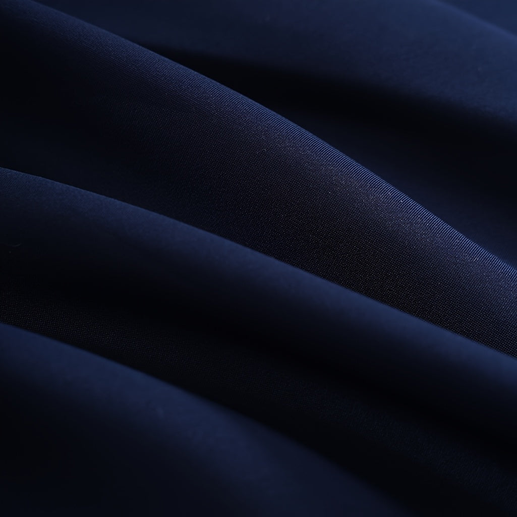Rideaux voilage bleu marine tamisants à œillets (2 panneaux)