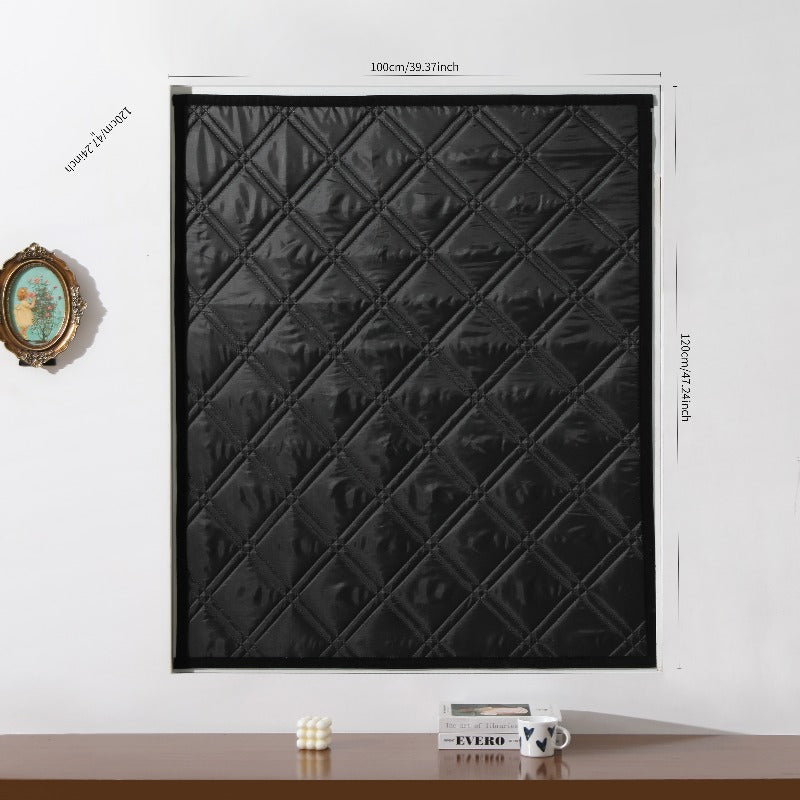 Rideau thermique occultant noir matelassé isolation hiver sans perçage