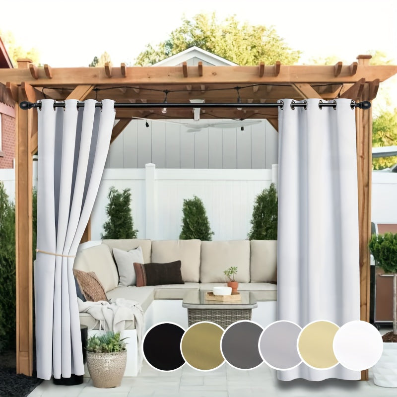 Rideaux extérieurs anti-UV et décoloration à œillets pour pergola (2 panneaux)