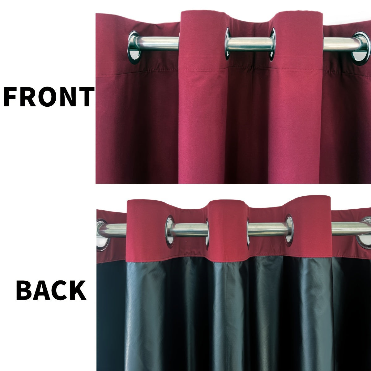 Rideaux occultants 100 % blackout à œillets en polyester pour chambre et salon - 2 pièces