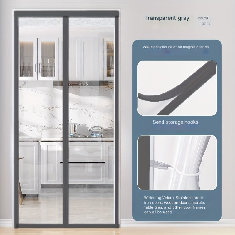 Rideau de porte thermique transparent en PVC isolant sans perçage
